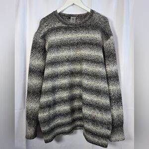 VRST Men's Relaxed Fit Cozy Crew Neck Sweater Black Gray Cotton Blend Size L